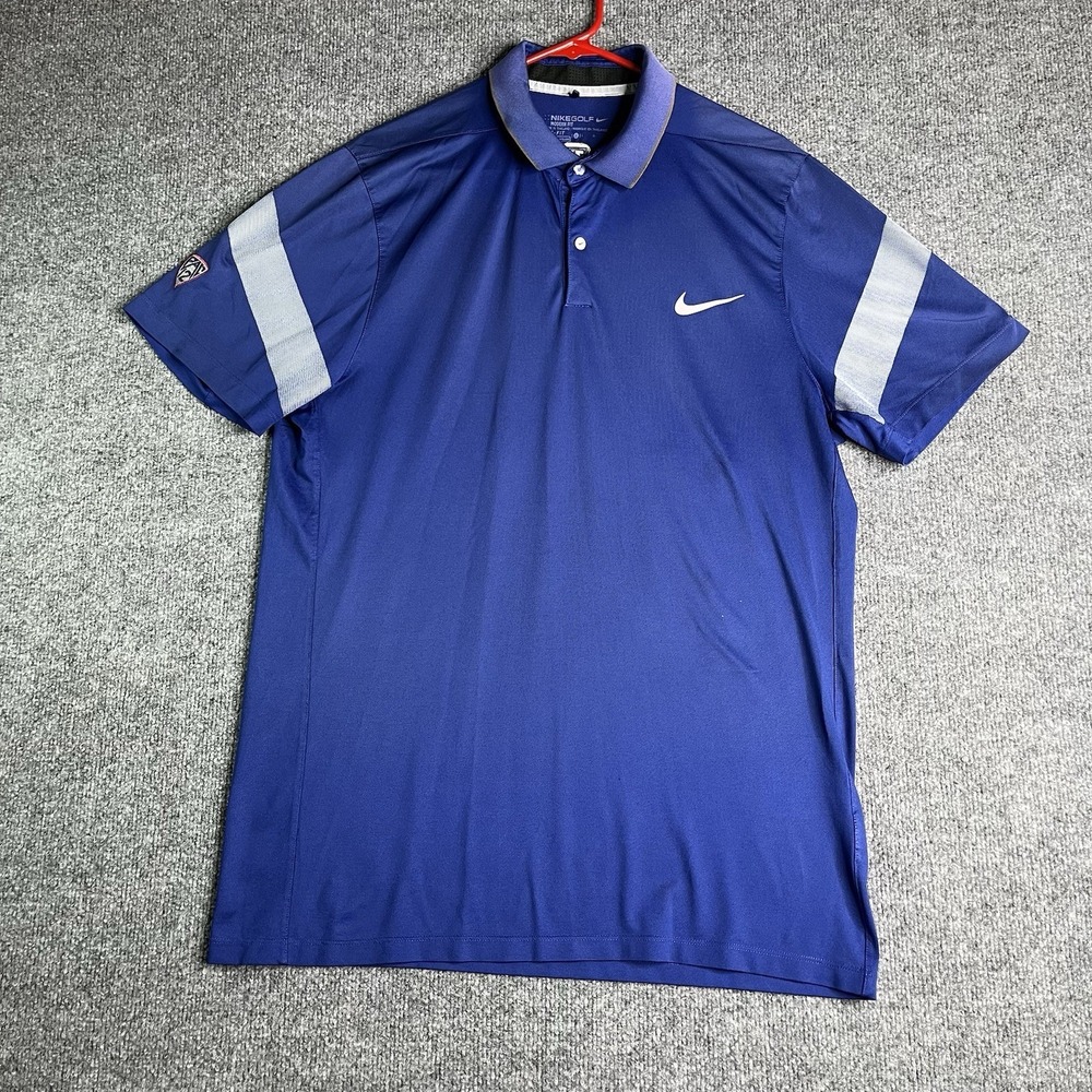 Nike Golf Polo Shirt University Of Arizona PAC 12 Men's Large Blue Dri Fit NCAA